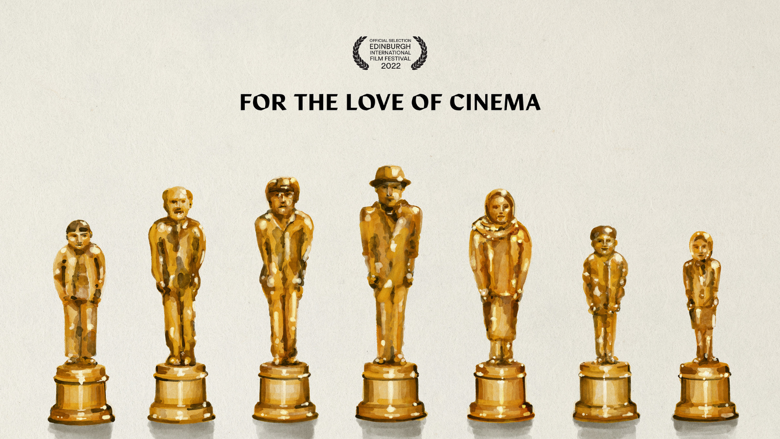 Winners key art. Six gold statues resembling characters in Winners.