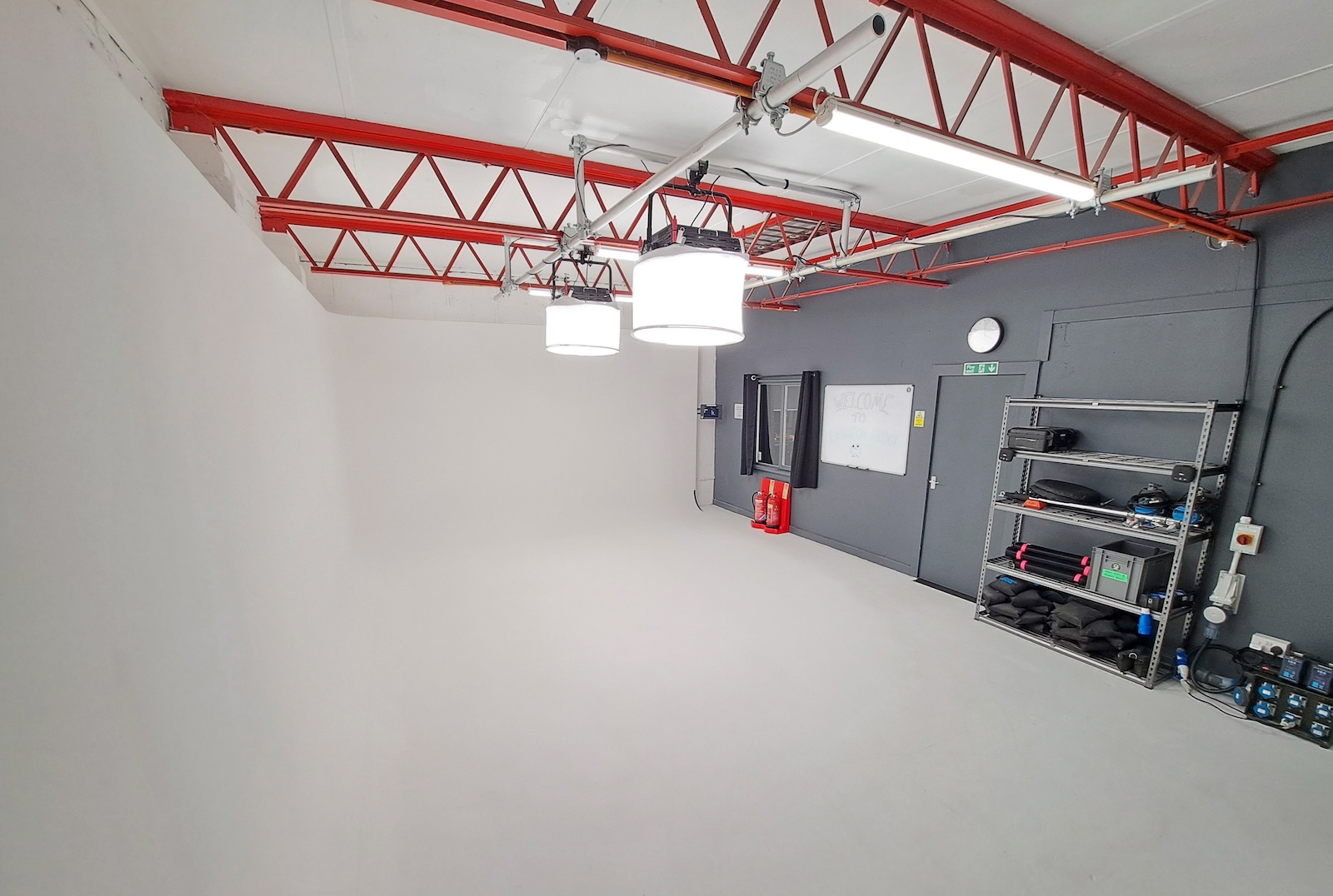 Interior walls of a studio