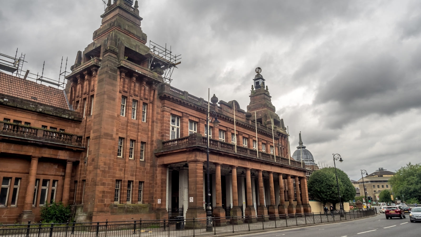 Exterior of large red building, Kelvin Hall