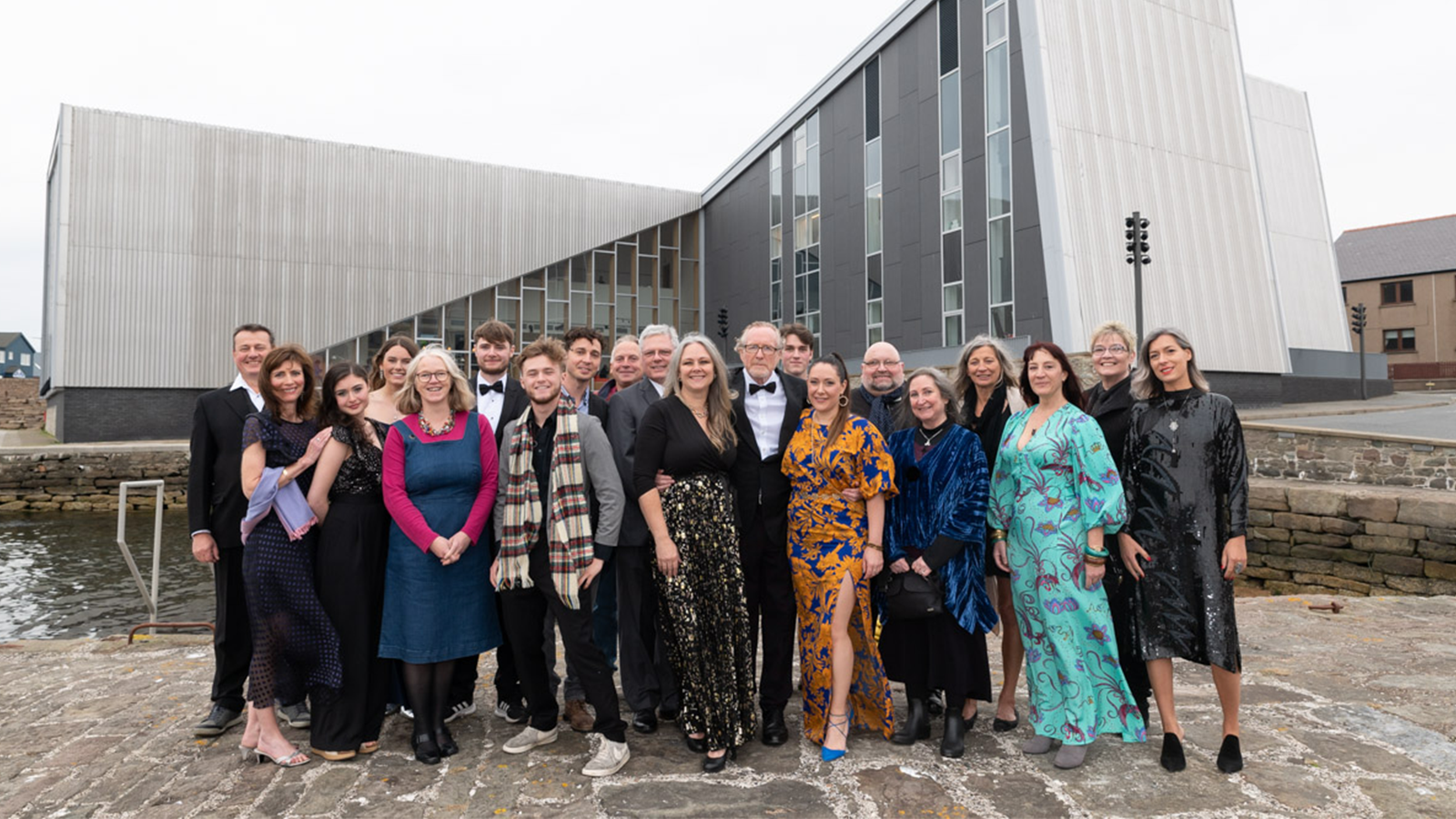 Photographer Alistair Morrison and guests for the World Premiere of Time to Pause, infront of Mareel - Austin Taylor Photography