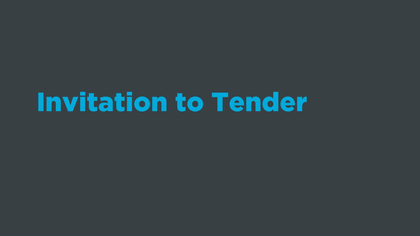 On a grey background, the words Invitation to tender is written in blue text. On the line beneath the words Invitation to Tender the Provision of Legal Services to Screen Scotland is written in white text.