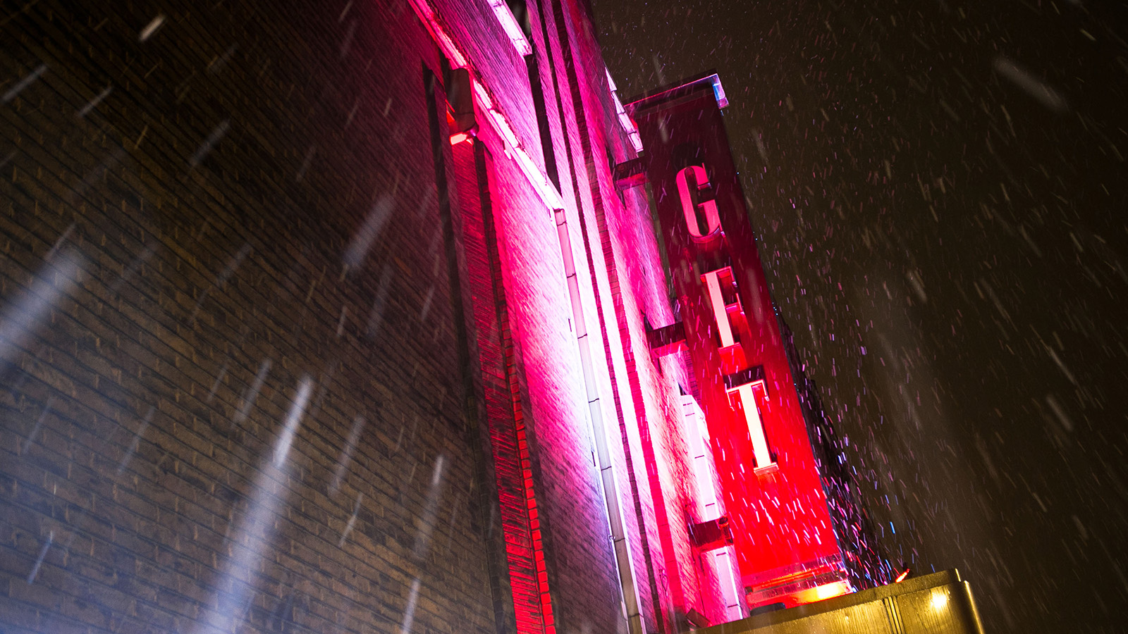 Glasgow Film Theatre marquee in the rain