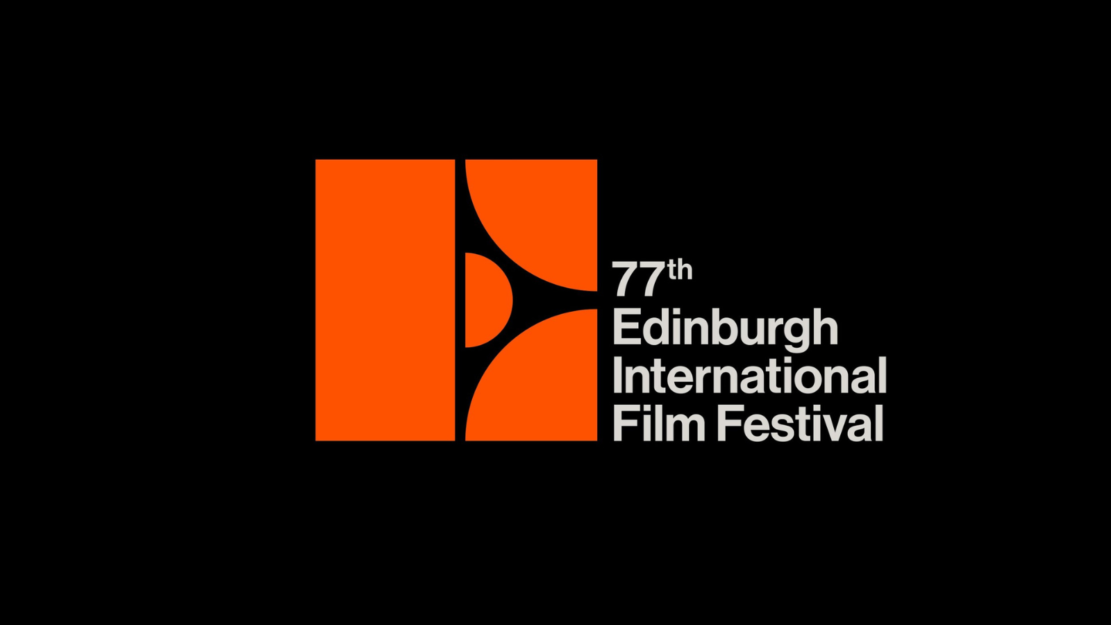 The 77th edition of the Edinburgh International Film Festival logo on a black background