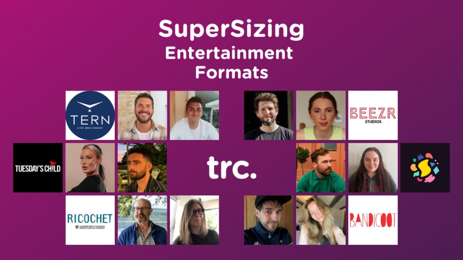 Collage on purple background titled 